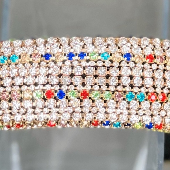 Multicolor Hand Made Individual Set Crystal Soft Padded Headband Hair Accessory - Picture 6 of 9